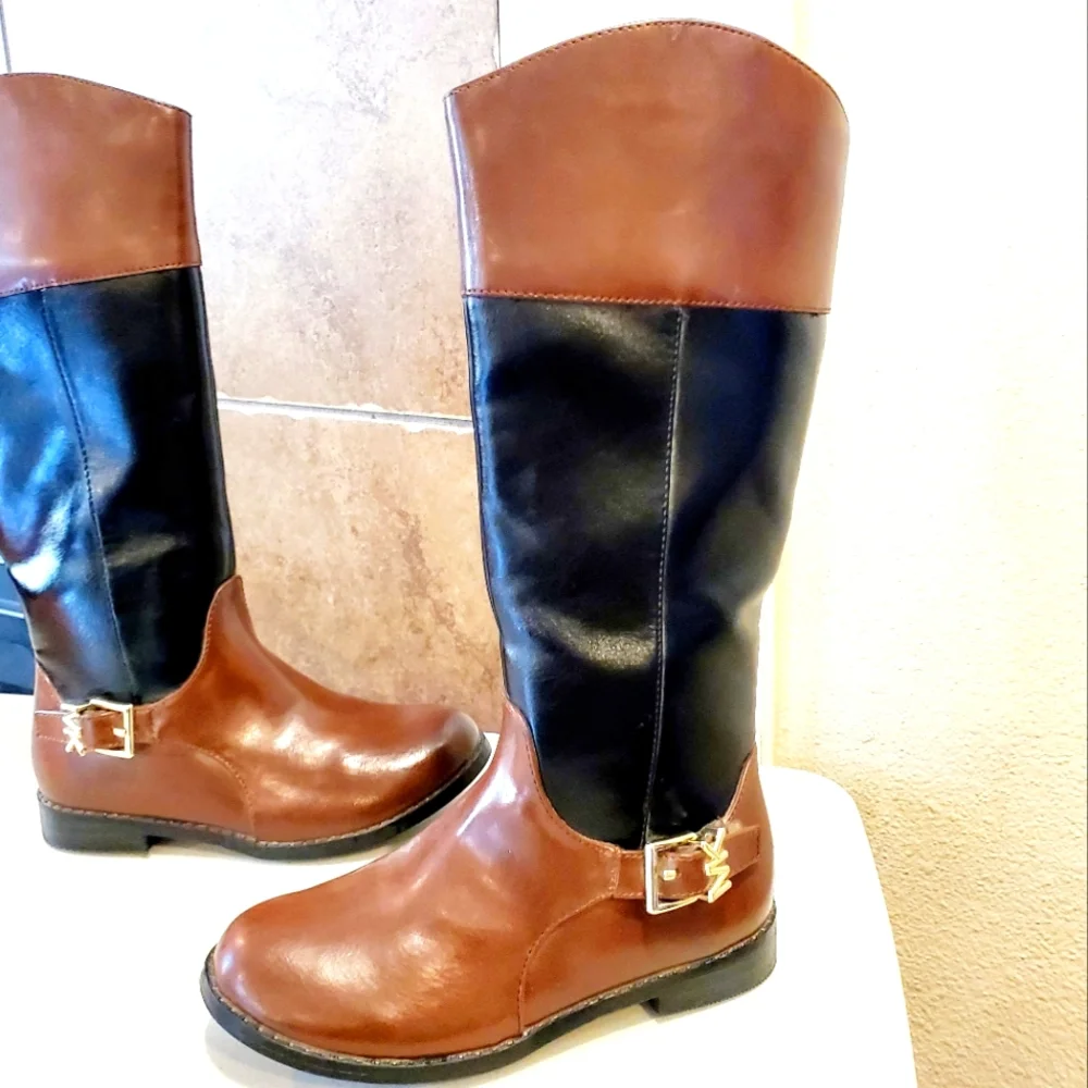 MICHAEL KORS Emma Cash Harness Side Zipper On Off Riding Boots Style Girls Sz 11 - Picture 2 of 9